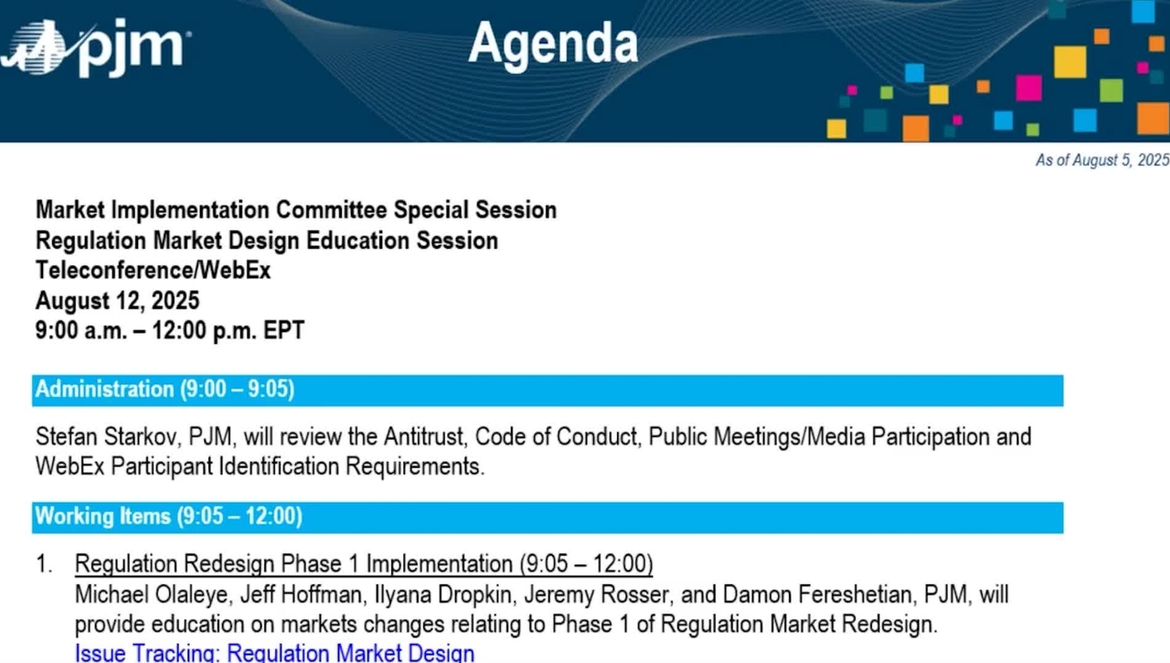 Market Implementation Committee Special Session - Regulation Market Design Education Session 