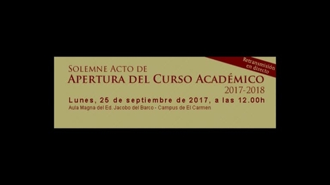 Miniatura para la entrada Acto de Apertura Curso Académico 2017/2018