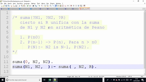 Miniatura para RC#4 PROLOG ARITMÉTICA DE PEANO 🦠😷🏡🧻 Clases Online 2020-03-26 12:39:13