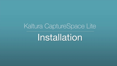 Thumbnail for CaptureSpace Lite - Installation