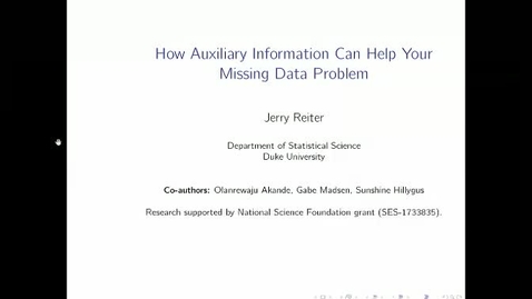 Thumbnail for How Auxiliary Information Can Help Your Missing Data Problem