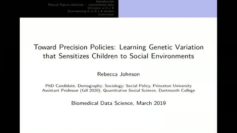 Thumbnail for entry Towards Precision Policies: Learning Genetic Variation that Sensitizes Children to Social Environments