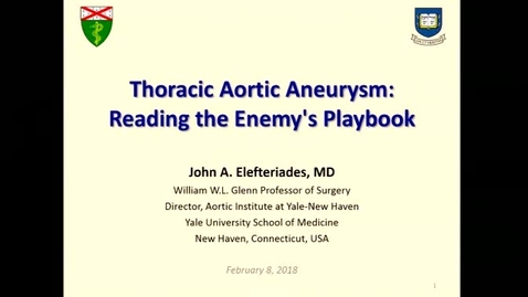 Thumbnail for entry Thoracic Aortic Aneurysms: Reading the Enemy’s Playbook