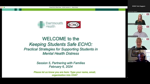 Thumbnail for entry 5 Project ECHO: Practical Strategies for Supporting Students in Mental Health Distress