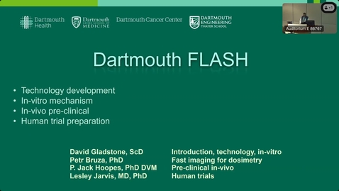 Thumbnail for “FLASH” Radiotherapy – Dartmouth Team Science