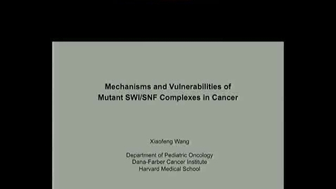 Thumbnail for entry Mechanisms and Vulnerabilities of Mutant SWI and SNF Complexes in Cancer