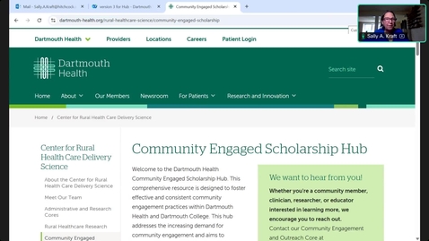 Thumbnail for Navigating the Community Engaged Scholarship Hub by Dr. Sally Kraft