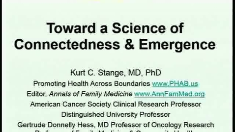 Thumbnail for entry Toward a Science of Connectedness and Emergence