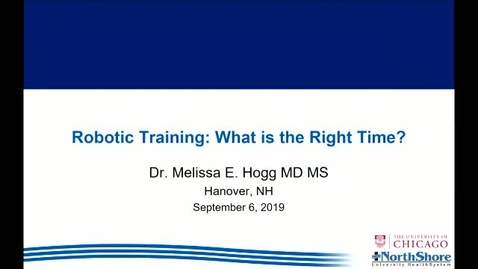 Thumbnail for entry Robotic Training: What time is the Right Time?