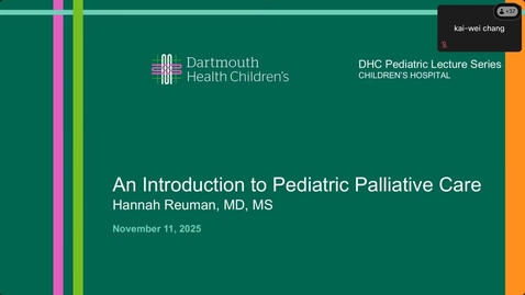 Thumbnail for November 2025 DHC Pediatric Webinar - An Introduction to Pediatric Palliative Care