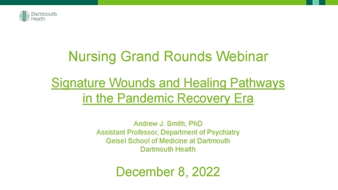Thumbnail for Signature Wounds and Healing Pathways in the Pandemic Recovery Era