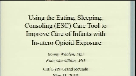 Thumbnail for entry Improving Care for Opioid-Exposed Newborns using the ESC Care Approach