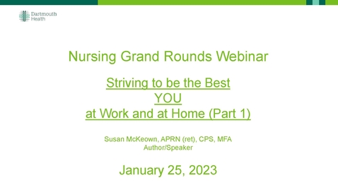 Thumbnail for Striving to be the Best YOU at Work and at Home (Part 1)