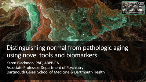 Thumbnail for Distinguishing Health from Pathologic Aging Using Novel Tools and Biomarkers
