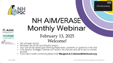 Thumbnail for February 2025 NH AIM/ERASE Maternal Mortality Webinar: From Screening to Action: Setting the Stage for an Honest Patient Discussion