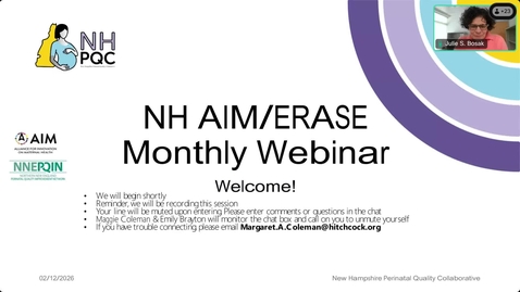 Thumbnail for NH AIM/ERASE MM WEBINAR: The Clinic-to-Community Connection NH Mom Hub 2025 Update and 2026 Preview