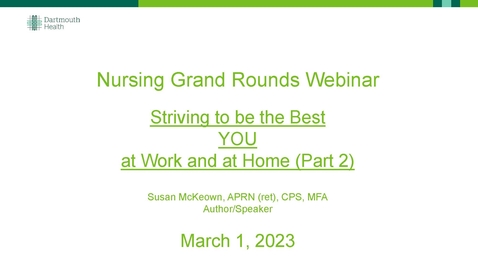 Thumbnail for Striving to be the Best YOU at Work and at Home (Part 2)
