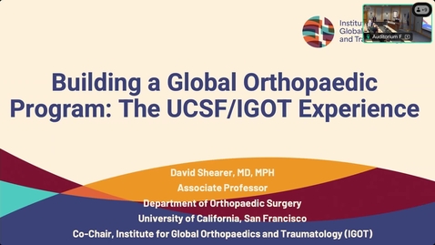 Thumbnail for Building a Global Orthopaedic Program: The UCSF/IGOT Experience