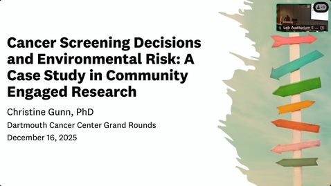 Thumbnail for Cancer Screening Decisions and Environmental Risk:  A Case Study in Community Engaged Research