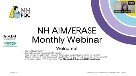 Thumbnail for June 2025 NH AIMERASE MM Webinar Strategy showcase QI implementation successes at New Hampshire birthing hospitals