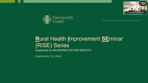 Thumbnail for Rural/Urban Disparities: Motivating Case Study and Generalized Methods; JoAnna Leyenaar, MD, MPH, PhD and James O'Malley, PhD, MS