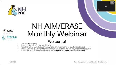 Thumbnail for NH AIM/ERASE MM WEBINAR Sustaining the SUD Patient Safety Bundle