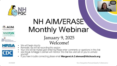 Thumbnail for January 2025 NH AIMERASE Maternal Mortality Webinar: Clinical Pearls to Help Address Common Barriers in Providing Mental Health Care
