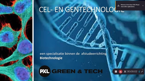 Miniatuur voor invoer Specialisatie Cel- en Gentechnologie - Biotechnologie