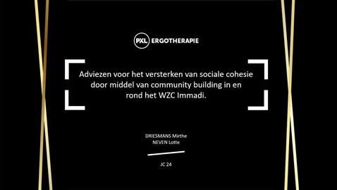 Miniatuur voor JC 24 - Adviezen voor het versterken van sociale cohesie in en rond WZC Immadi