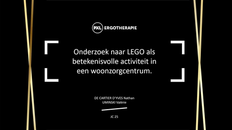 Miniatuur voor JC 25 - LEGO als betekenisvolle activiteit in een woonzorgcentrum