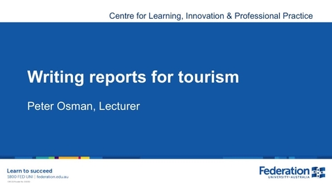 Thumbnail for entry Business Tourism Report Writing Tips