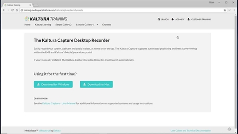 Thumbnail for How to Install the Kaltura Capture Application for Windows or Mac
