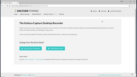Thumbnail for entry How to Install the Kaltura Capture Application for Windows or Mac