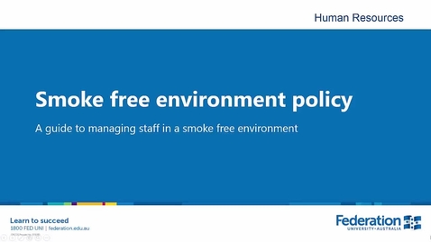 Thumbnail for FedUni SmokeFreeEnvironmentPolicy Manager Supervisor guide