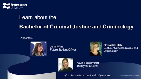 Thumbnail for entry Domestic Webinar - Criminal Justice and Criminology