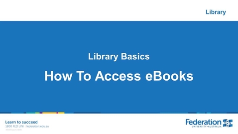 Thumbnail for entry How to Access eBooks