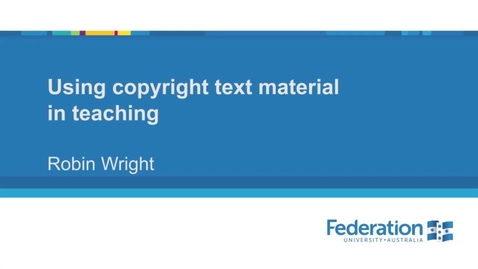 Thumbnail for Video2 Using copyright text material in teaching 1
