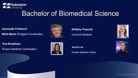 Thumbnail for entry Domestic Webinar: Bachelor of Biomedical Science