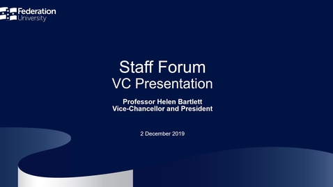 Thumbnail for VC Staff Forum - 2 December 2019