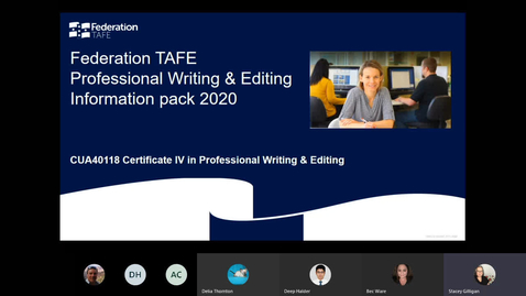 Thumbnail for entry Federation TAFE Professional Writing &amp; Editing program Online Information Session - April 2020