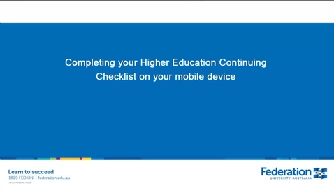 Thumbnail for Complete your HE Continuing Checklist
