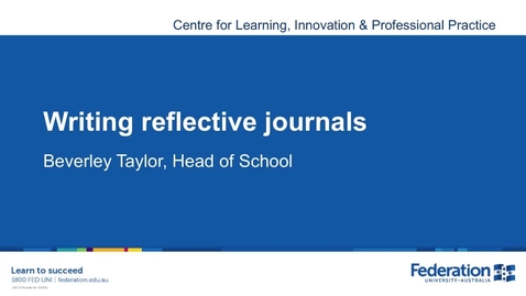 Thumbnail for entry Writing Reflective Journals