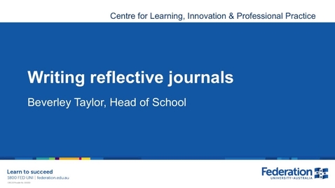Thumbnail for Writing Reflective Journals