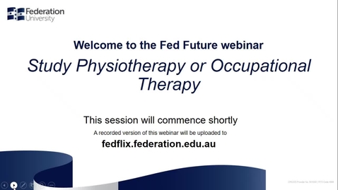 Thumbnail for entry Domestic webinar- Study Physiotherapy or Occupational Therapy