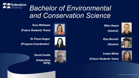 Thumbnail for Domestic webinar- Environmental and Conservation Science