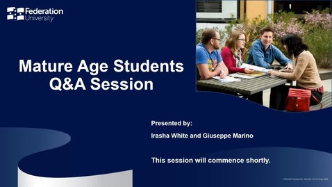 Thumbnail for Mature Age Students Questions and Answers Session 2021