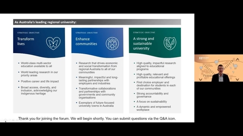 Thumbnail for Vice-Chancellor's Virtual Staff Forum - 30 June 2022