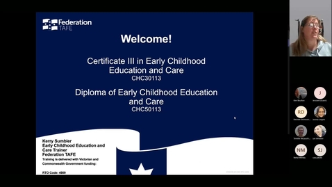 Thumbnail for entry Study a Certificate III in Early Childhood Education and Care and Diploma of Early Childhood Education and Care Webinar