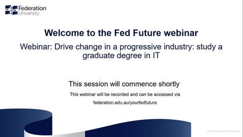 Thumbnail for entry Domestic Webinar- Graduate Degree in IT