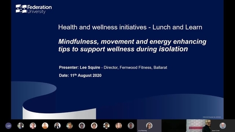Thumbnail for entry Lunch and learn: Mindfulness, movement and energy enhancing tips to support wellness during isolation